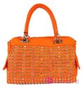 Rhinestone Stud Pop Outfit Designer 2 Way Tote Bag
