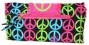 PEACE SIGNS RAG QUILT PATCHWORK FRAYED COTTON BAG 
