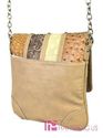 New SILVERAKE Rhinestone Studded Ostrich PATCHWORK