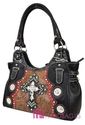 Western Cowgirl Rhinestone CROSS Paisley Textured 