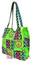NEW PEACE SIGNS RAG QUILTED PATCHWORK FRAYED COTTO