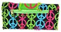 PEACE SIGNS RAG QUILT PATCHWORK FRAYED COTTON BAG 