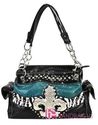 NWT Patent Shiny FLEUR DE LIS Zebra Bling Tote Pur