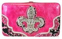 HOT PINK Snakeskin FLEUR DE LIS Patent BLING Tote 