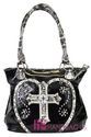 NWT Patent Shiny LOVE Rhinestone CROSS BLING Tote 