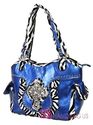 Zebra RUFFLE FLOWER Western Crystal CROSS Shoulder