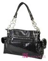NWT Patent Shiny FLEUR DE LIS Zebra Bling Tote Pur