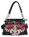 NWT Patent Shiny FLEUR DE LIS Zebra Bling Tote Pur