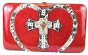 Patent Shiny LOVE Rhinestone CROSS BLING Tote Purs