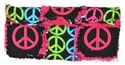 PEACE SIGNS RAG QUILTED PATCHWORK COTTON TOTE BAG 