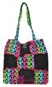 PEACE SIGNS RAG QUILTED PATCHWORK COTTON TOTE BAG 