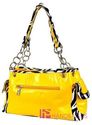 Western Patent Zebra RUFFLE FLOWER CROSS Pocket To
