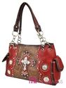 Western Cowgirl Rhinestone CROSS Paisley Dual Pock