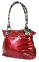 Patent Shiny LOVE Rhinestone CROSS BLING Tote Purs