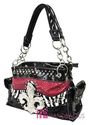 NWT Patent Shiny FLEUR DE LIS Zebra Bling Tote Pur