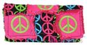 PEACE SIGNS RAG QUILT PATCHWORK FRAYED COTTON BAG 