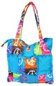 NWT PEACE SIGN QUILTED PATCHWORK COTTON TOTE BAG H