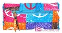  Bohemian PEACE SIGN Rag Quilted FRAYED COTTON Pat