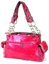 HOT PINK Snakeskin FLEUR DE LIS Patent BLING Tote 