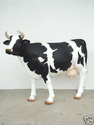 Unique_09 : Cow Head Up Farm Animal Home Garden Decor Statue