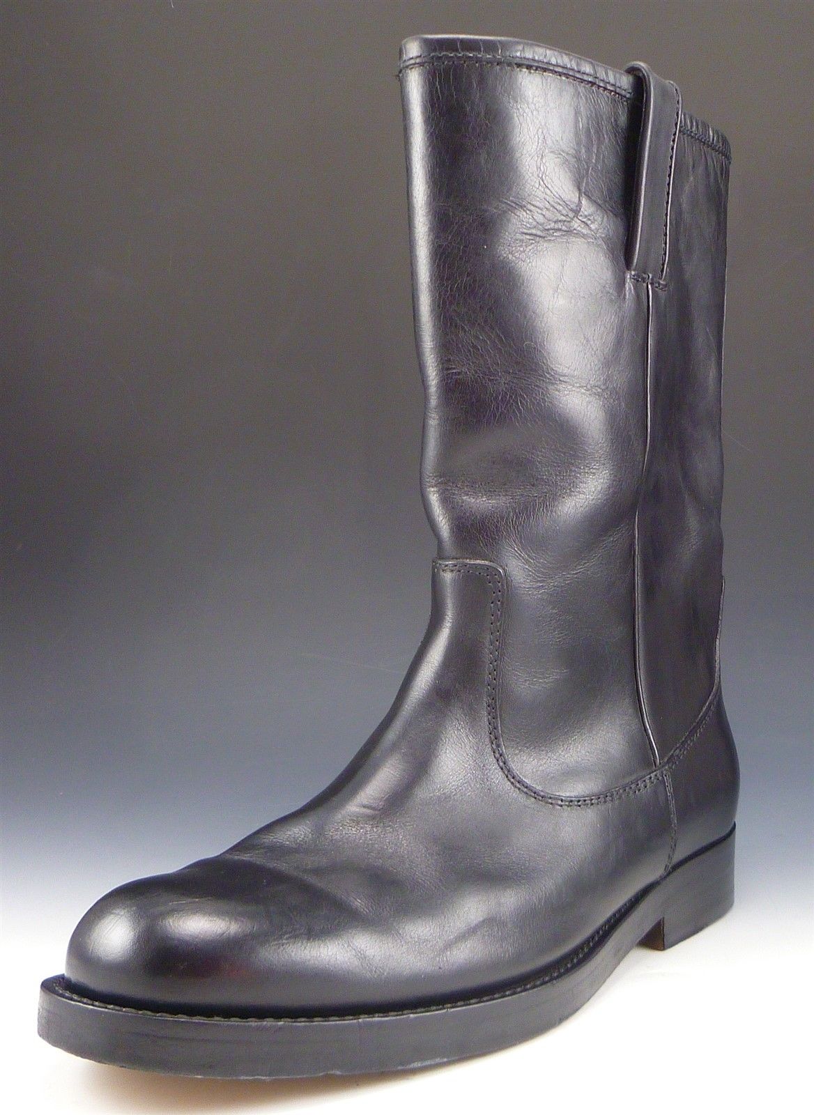 RALPH LAUREN sz 10 LEATHER PULL ON TALL BOOTS MENS BLACK fits US 10 ...