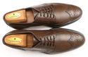 TOD'S sz 8 LEATHER WINGTIP DERBY OXFORDS MENS BROW