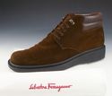 FERRAGAMO sz 9 SUEDE ANKLE BOOT UH25651 MENS BROWN