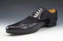 DOLCE & GABBANA sz 43.5 LEATHER & CALF HAIR OXFORD