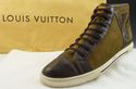 LOUIS VUITTON sz 7 SUEDE HIGH TOP "LV" SNEAKERS GO