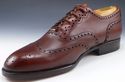 New - YANKO sz 8 LEATHER WINGTIP OXFORDS MENS BROW