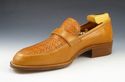 GUCCI sz 41 WOVEN LEATHER STRAP LOAFERS 110097 MEN