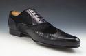 DOLCE & GABBANA sz 43.5 LEATHER & CALF HAIR OXFORD