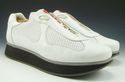 PRADA sz 8.5 LEATHER DOUBLE SOLE SNEAKERS 4E2352 M