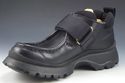 PRADA sz 37.5 LEATHER STRAP ANKLE BOOTS WOMENS BLA