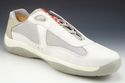 PRADA sz 9 LEATHER & NYLON MESH SNEAKERS PS0906 ME