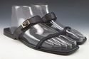 GUCCI sz 10.5 LEATHER STRAP SLIDE SANDALS 1161116 