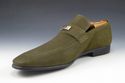 GUCCI sz 7 NUBUCK APRON TOE LOAFER 247494 MENS OLI