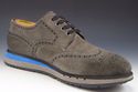 PRADA sz 9.5 SUEDE WINGTIP DOUBLE SOLE SNEAKER 4E2