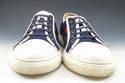 GUCCI sz 12 CANVAS & LEATHER LOW CUT SNEAKER MENS 