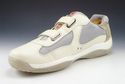 PRADA sz 9 LEATHER & NYLON MESH STRAP SNEAKERS 4P0