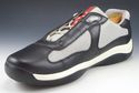 PRADA sz 9 LEATHER & NYLON MESH SNEAKERS PS0906 ME