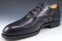 New - YANKO sz 8.5 LEATHER WINGTIP OXFORDS MENS BL