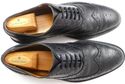 BURBERRY sz 42 LEATHER WINGTIP OXFORDS MENS BLACK 