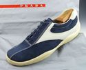 PRADA sz 10 SUEDE & LEATHER SNEAKERS 4E0919 MENS F