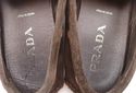 PRADA sz 6 SUEDE LOGO PLATE DRIVING MOCCASINS 2D12