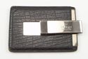 GUCCI TUMBLED LEATHER MONEY CLIP WALLET BLACK $195