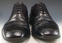 PRADA sz 8.5 LEATHER MEDALLION TOE OXFORDS 2E1400 