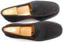 TODS sz 9 SUEDE MOCCASIN TOE STRAP LOAFERS MENS BL