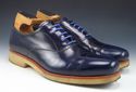 PRADA sz 7 PATENT LEATHER CAP TOE OXFORDS 2EE086 M