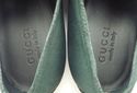 New - GUCCI sz 8 SUEDE LOGO PLATE LOAFERS 247494 M